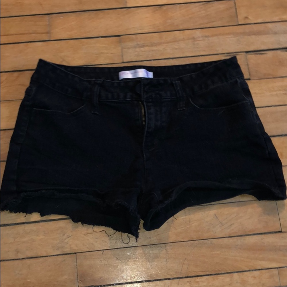 Black jean shorts